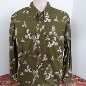 Natural Issue Pheasant Print LS Mens Shirt Large